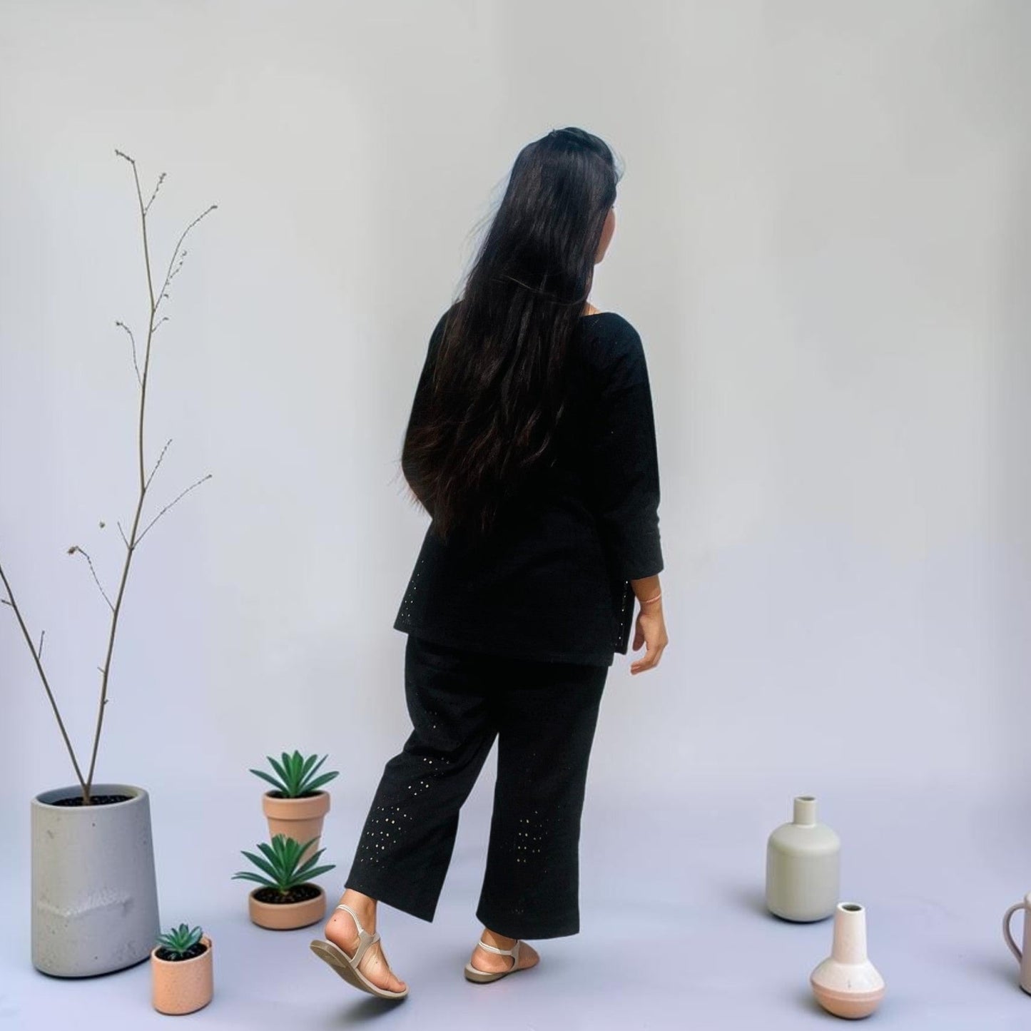 Premium Black Hakoba Co-ord Set