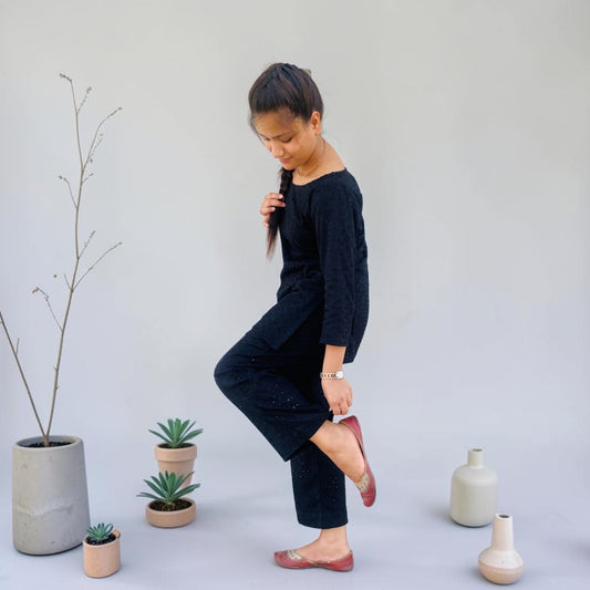 Premium Black Hakoba Co-ord Set