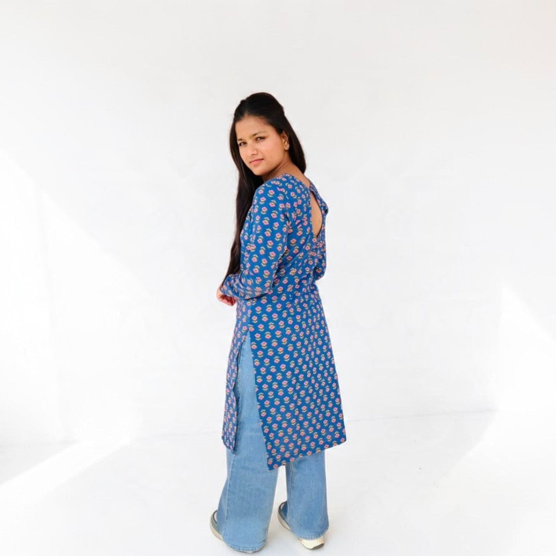 Indigo Blossom Long Kurti