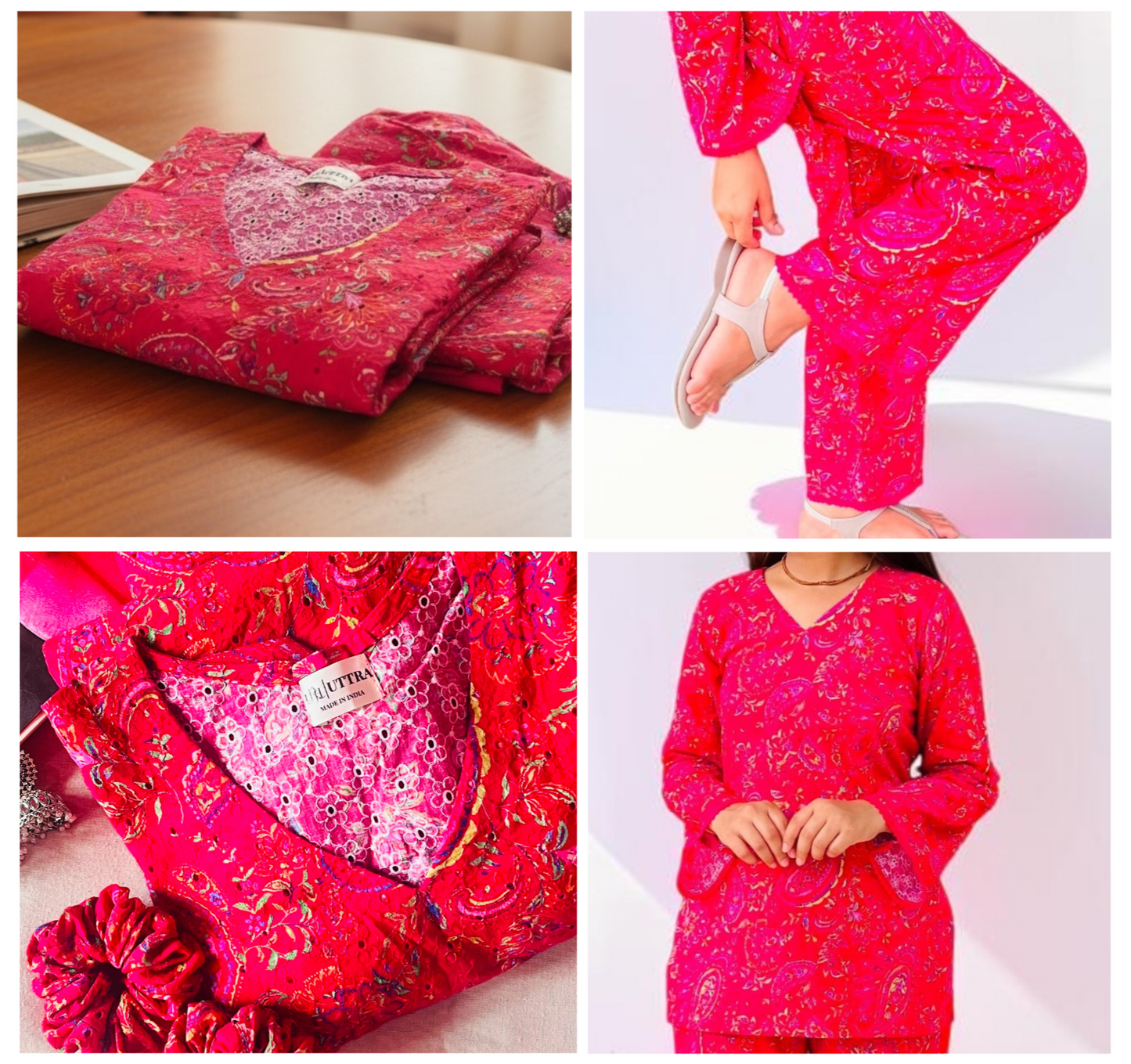 Vibrant Pink Hakoba Co-Ord Set