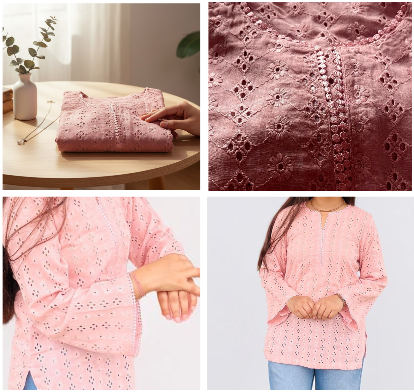 Pure Cotton Hakoba Embroidery Short Kurti