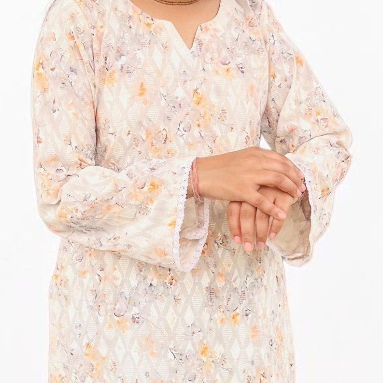Pure Cotton Pastel Floral Short Kurti