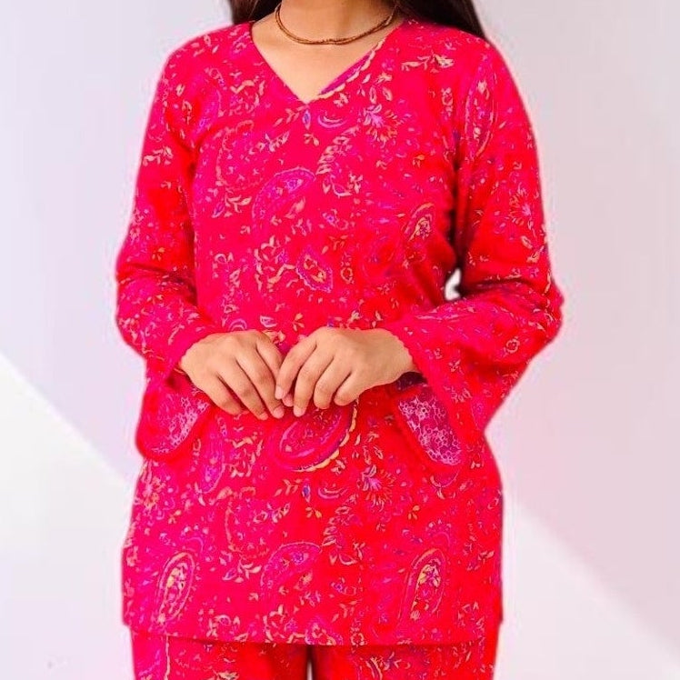 Vibrant Pink Hakoba Co-Ord Set