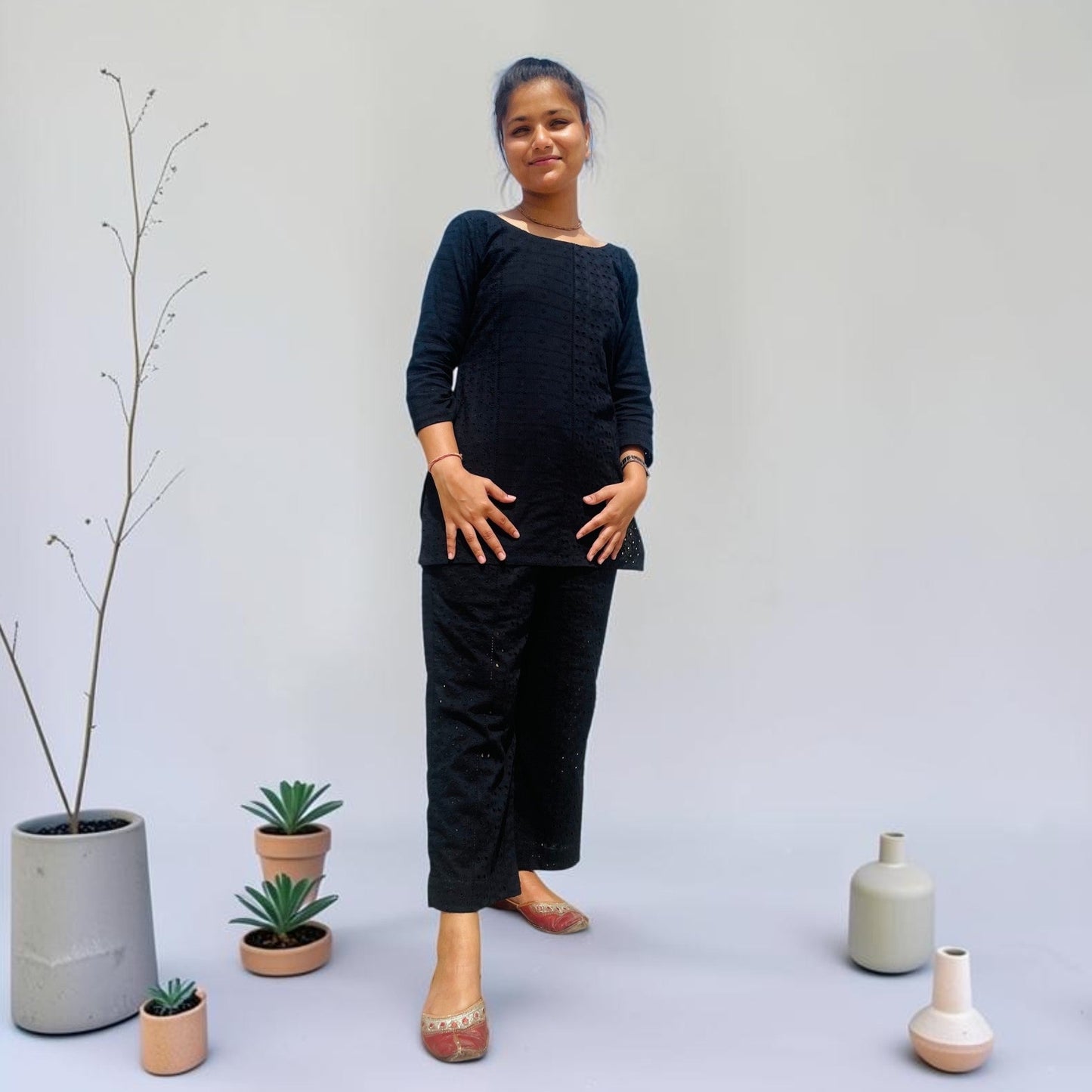 Premium Black Hakoba Co-ord Set