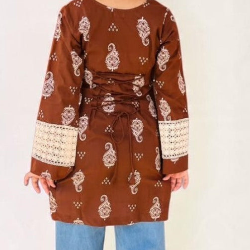 Earthy Bloom Cotton Short Kurti