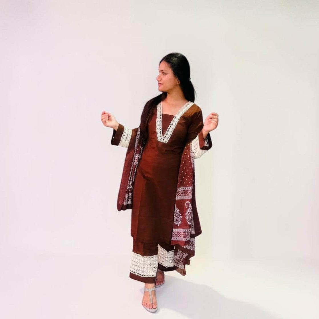 Chestnut Edit Lace 3-Piece Co-ord Set