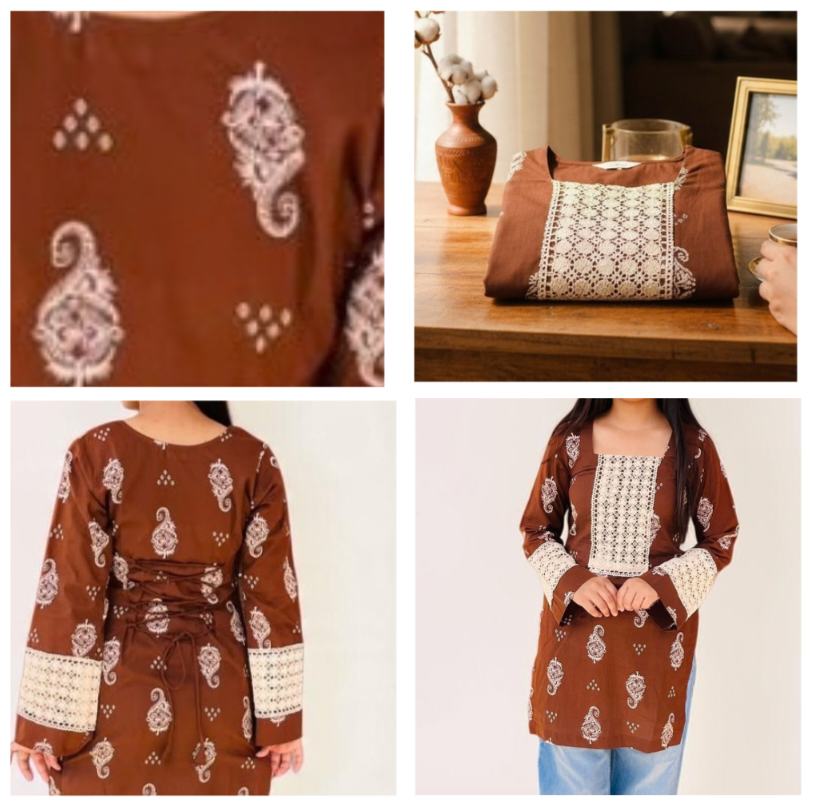 Earthy Bloom Cotton Short Kurti