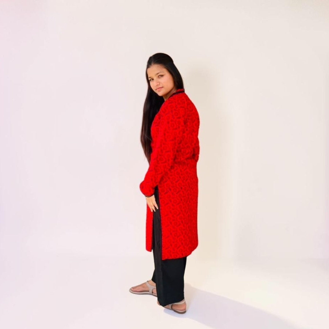 Crimson Bloom Cotton Co-Ord Set