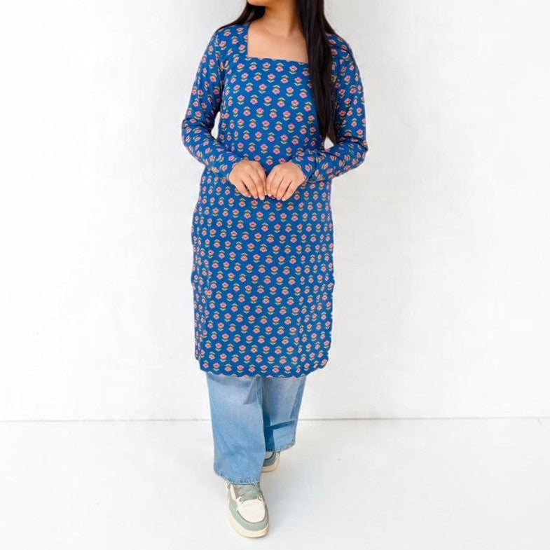 Indigo Blossom Long Kurti