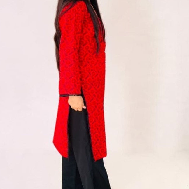 Crimson Bloom Cotton Co-Ord Set