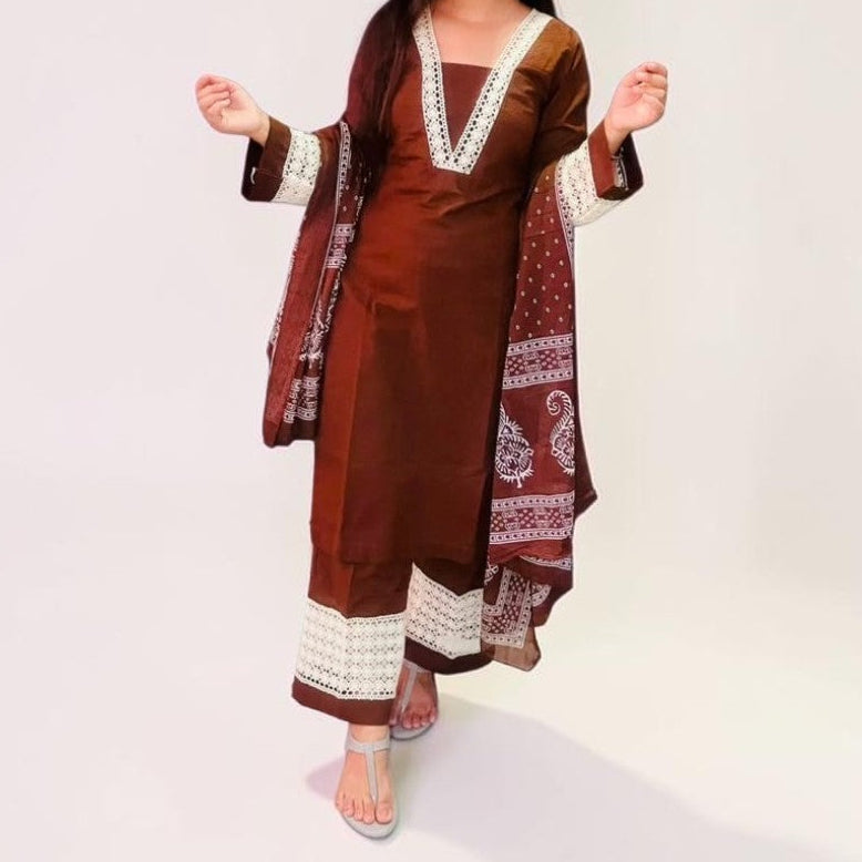 Chestnut Edit Lace 3-Piece Co-ord Set
