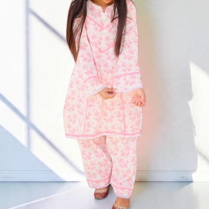 Blossom Pink Linen Farshi Co-Ord Set