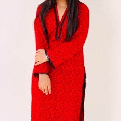 Crimson Bloom Cotton Co-Ord Set