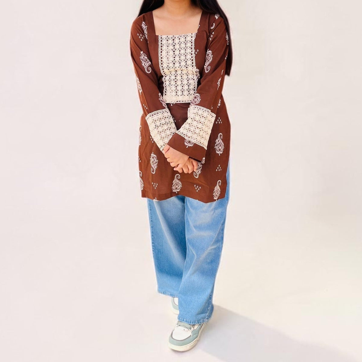 Earthy Bloom Cotton Short Kurti