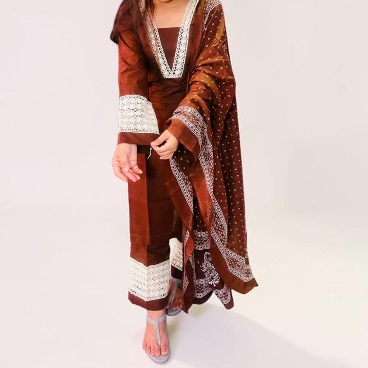 Chestnut Edit Lace 3-Piece Co-ord Set