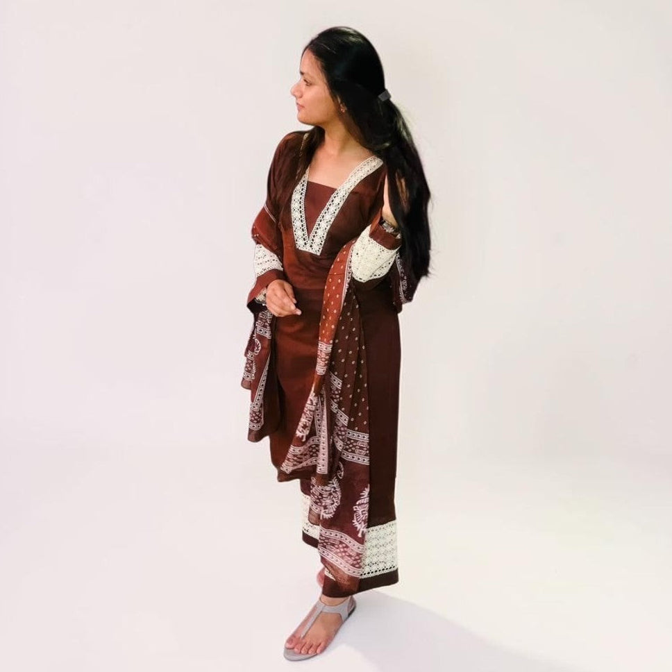 Chestnut Edit Lace 3-Piece Co-ord Set