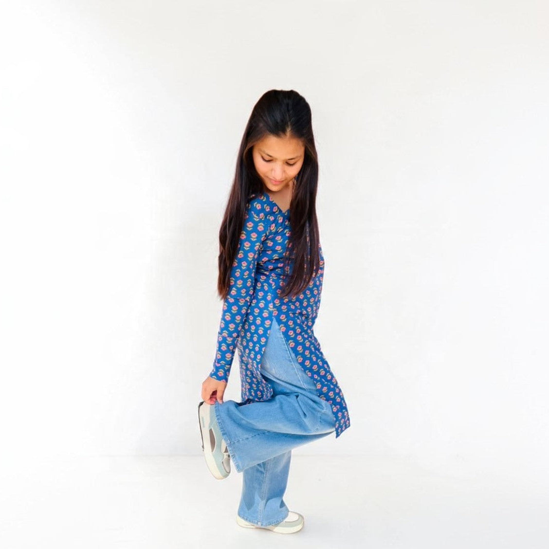 Indigo Blossom Long Kurti