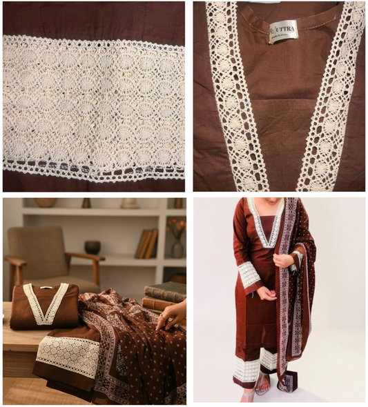 Chestnut Edit Lace 3-Piece Co-ord Set